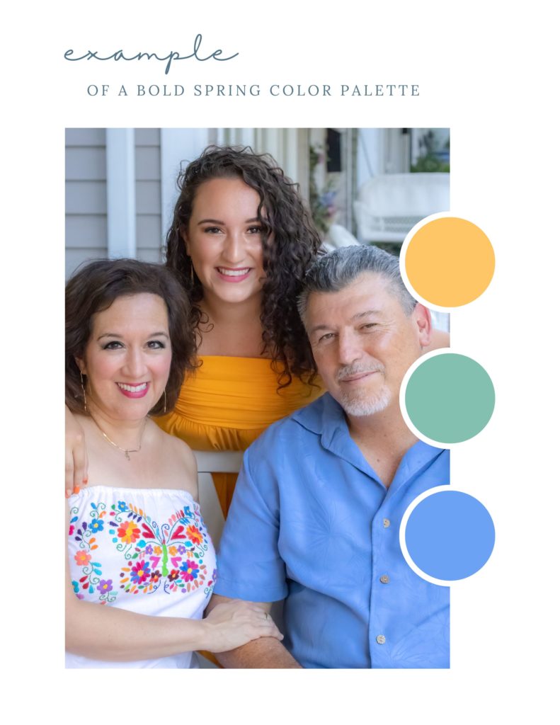 Bold spring color palette for family pictures
