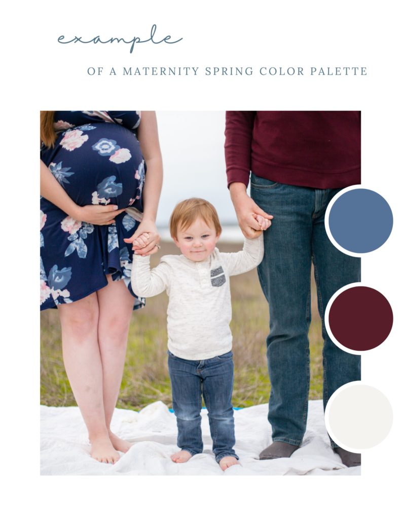 maternity spring color palette for family pictures